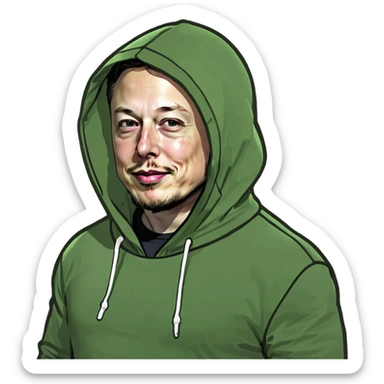 elon musj with hood sticker