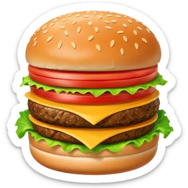 burger character with eyes and mouth sticker