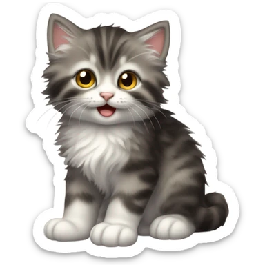 Cute kitten meowing sticker