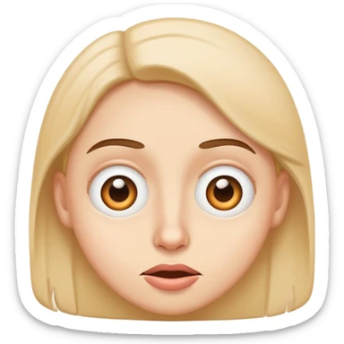 Funny face with eye roll sticker