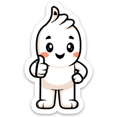 Character feeling proud with thumbs up sticker