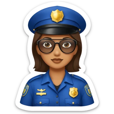 woman police wearing sun glasses sticker
