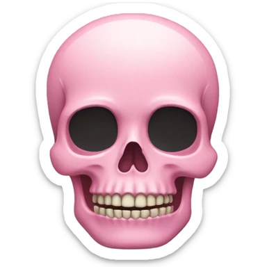 Pastel pink skull sticker