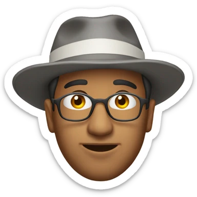 Antoine Dufeu (journalist) with a hat sticker