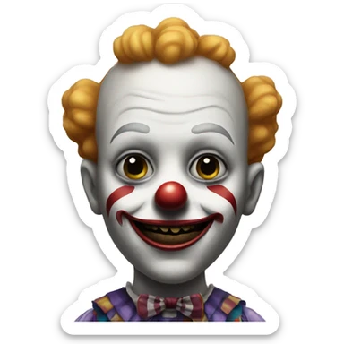 Creepy clown doll sticker