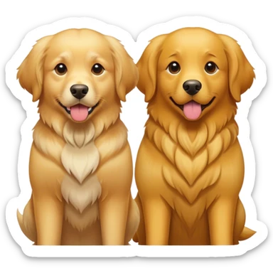 2 golden retrievers, one is yellow and one is brw sticker
