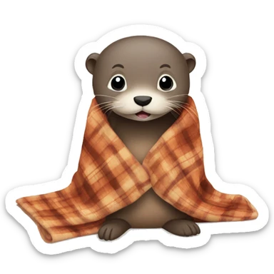 Otter wearing a blanket  sticker