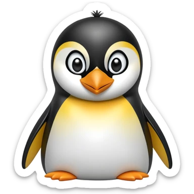 cinematic-adult-emperor-penguin-portrait-emoji,-head-tilted-playfully-and-inquisitively,-with-glossy,-pristine-plumage,-sparkling-eyes-filled-with-curiosity,-simplified-yet-irresistibly-adorable-features, black face sticker
