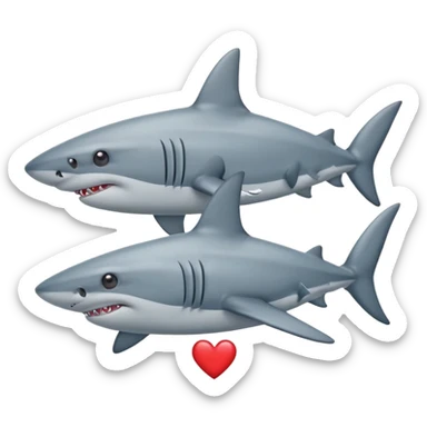 акула на на ее глазах сердечко на двоих sticker