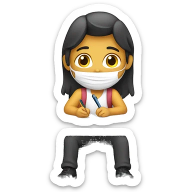 
student writing sticker