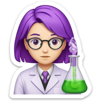 purple haired scientists sticker