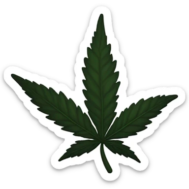 Black weed leaf sticker