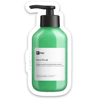 facial scrub bottle with label sticker