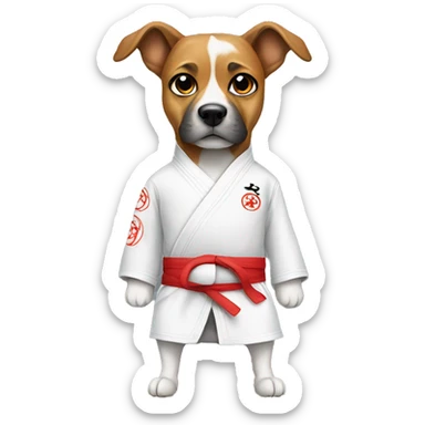 Dog wearing martial arts uniform  sticker