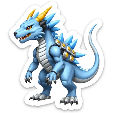  Cool Edgy Shiny Greymon-Vernid-Weregarurumon full body sticker