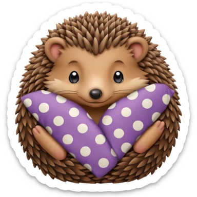 hedgehog in pajama curled up sticker