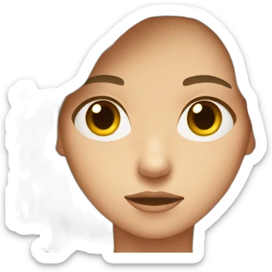 Brown hair young White women, upset face sticker