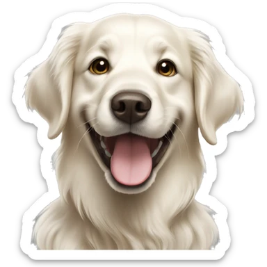 Happy White golden retriever  sticker