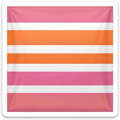 pride flag emoji with seven horizontal stripes: dark orange, orange, light orange, white, pink, dusty pink, and dark rose. sticker