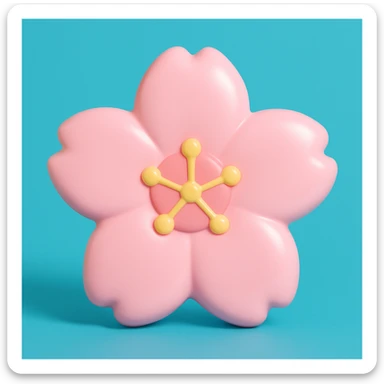 sakura cherry blossom, vinyl figure style sticker