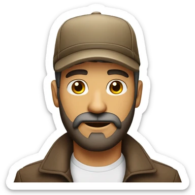Hombre con barba y gorra  sticker