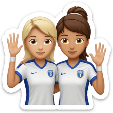 female soccer mentor high-fiving a player sticker