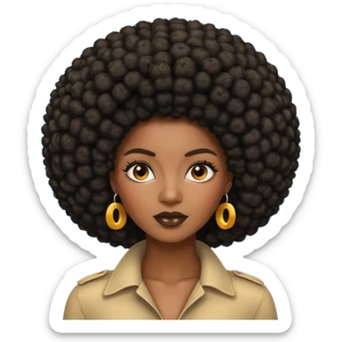 Lol black woman with an afro sticker