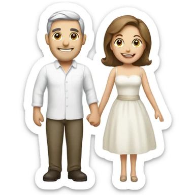 Husband and wife happy sticker