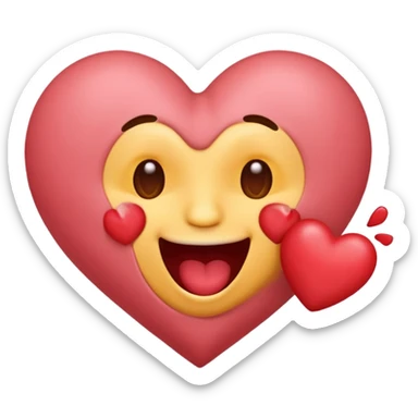 un emoji tosiendo corazones sticker