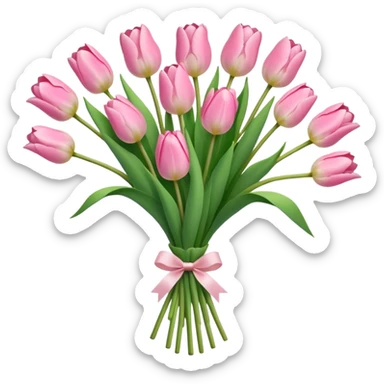 light pink tulip bouquet  sticker