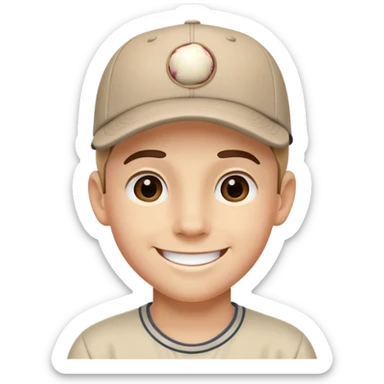 casual boy in baseball cap sticker