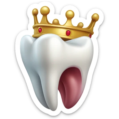 a tooth doing a crown prep another tooth's tooth sticker