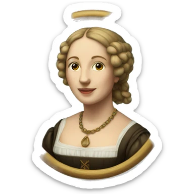 a framed portrait of a Renaissance woman sticker