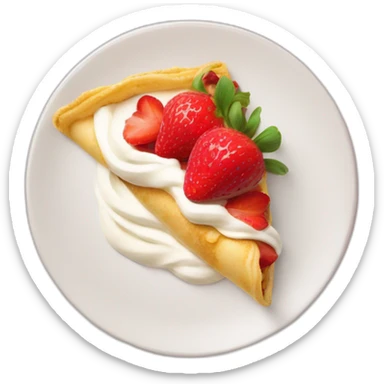 Stawberry crepe with whipped cream sticker