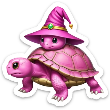 Pink wizard turtle sticker