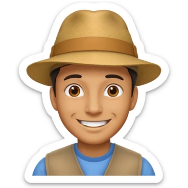 Hat and happy man sticker