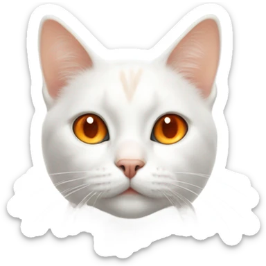 White cat with a tiny bit of orange on its body  sticker