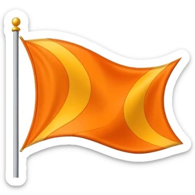 Orange triangle shaped wavy flag sticker