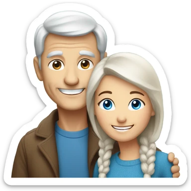 smiling older couple with Blue eyes  sticker