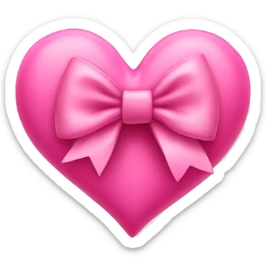 Pink heart bow sticker