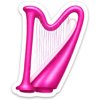 Hot Pink harp with glitter sticker