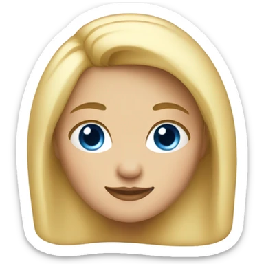 Girl with blonde hair blue eyes and a big nose sticker