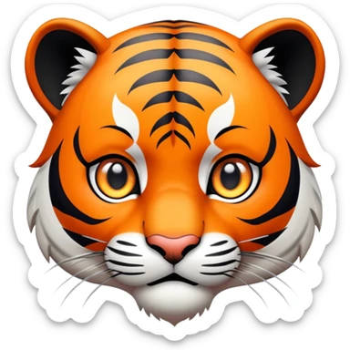 anime style tiger face with big expressive eyes for Twitch emote sticker