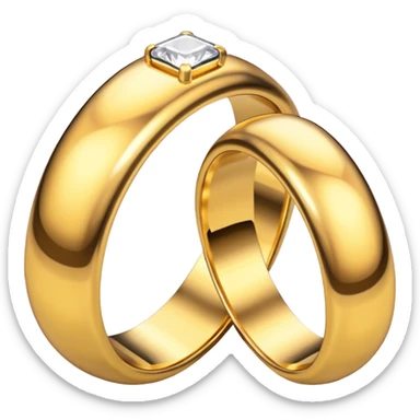 Wedding rings with brilliant  sticker