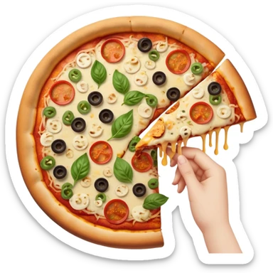 a fart eating vegan food pizza sticker