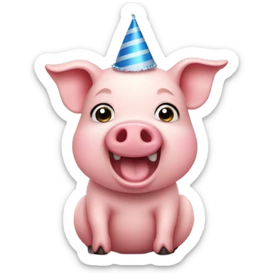 A cute pig partying  sticker