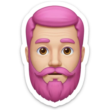 pink bearded man headshot sticker