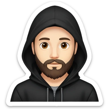  man with beard in a black hood  sticker