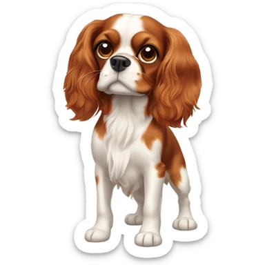 cavalier king charles spaniel with three spots on its head and a long snout sticker