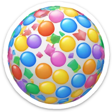 Confetti ball sticker